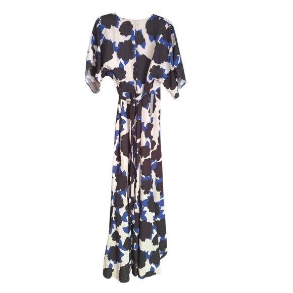 Anthropologie Hutch Geo Abstract Wrap Maxi Dress size M, Black Blue | NEW $190 - Picture 5 of 5